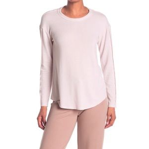 NEW TAHARI Drop Shoulder Crew Neck Lightweight Knit Jumper Sweater Rose Pink L